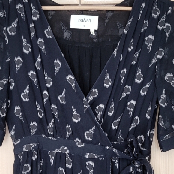 ba&sh Madonna Dress Silk Maxi Wrap small 4 black - Picture 10 of 10